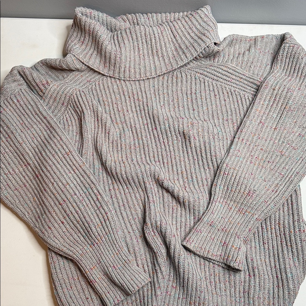 Free People Leo Tunic Silver Gray Turtleneck Sweater